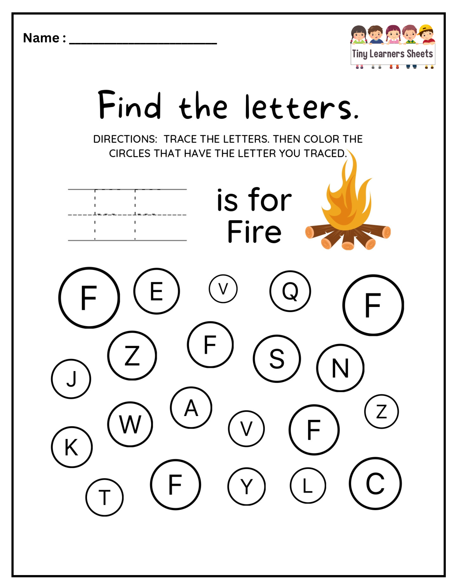 Find Letter F worksheet